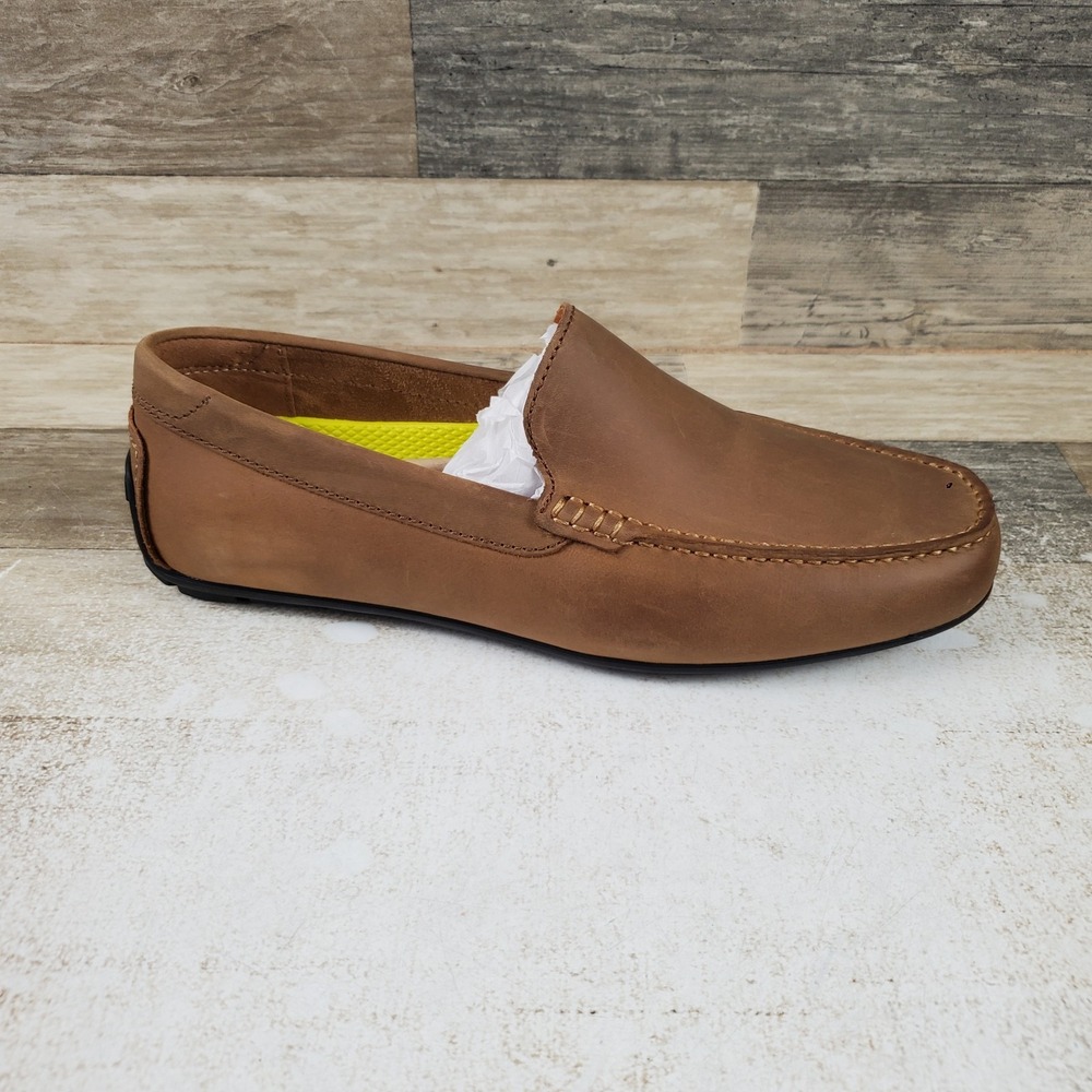 Florsheim Motor Venetian Driver Mens Shoes Sz 8.5 W Brown Crazy Horse Moc Toe